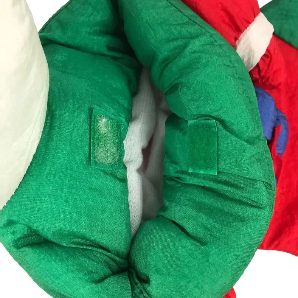 Vintage JS International Santa Claus Nylon Plush Christmas Stocking Parachute